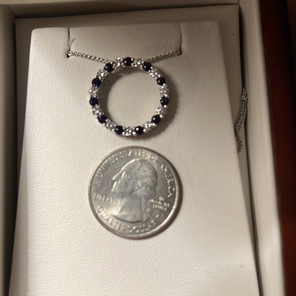 New Sapphire and diamond pendant. Paid 1600 on sale. WG 14K
